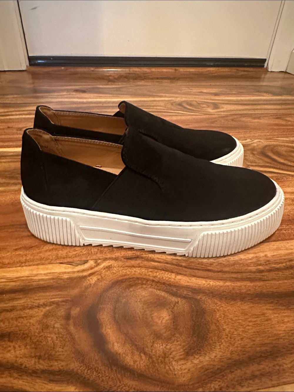 Maurices Black Slip-On SuperCush Sneakers with White Sole, 7.5